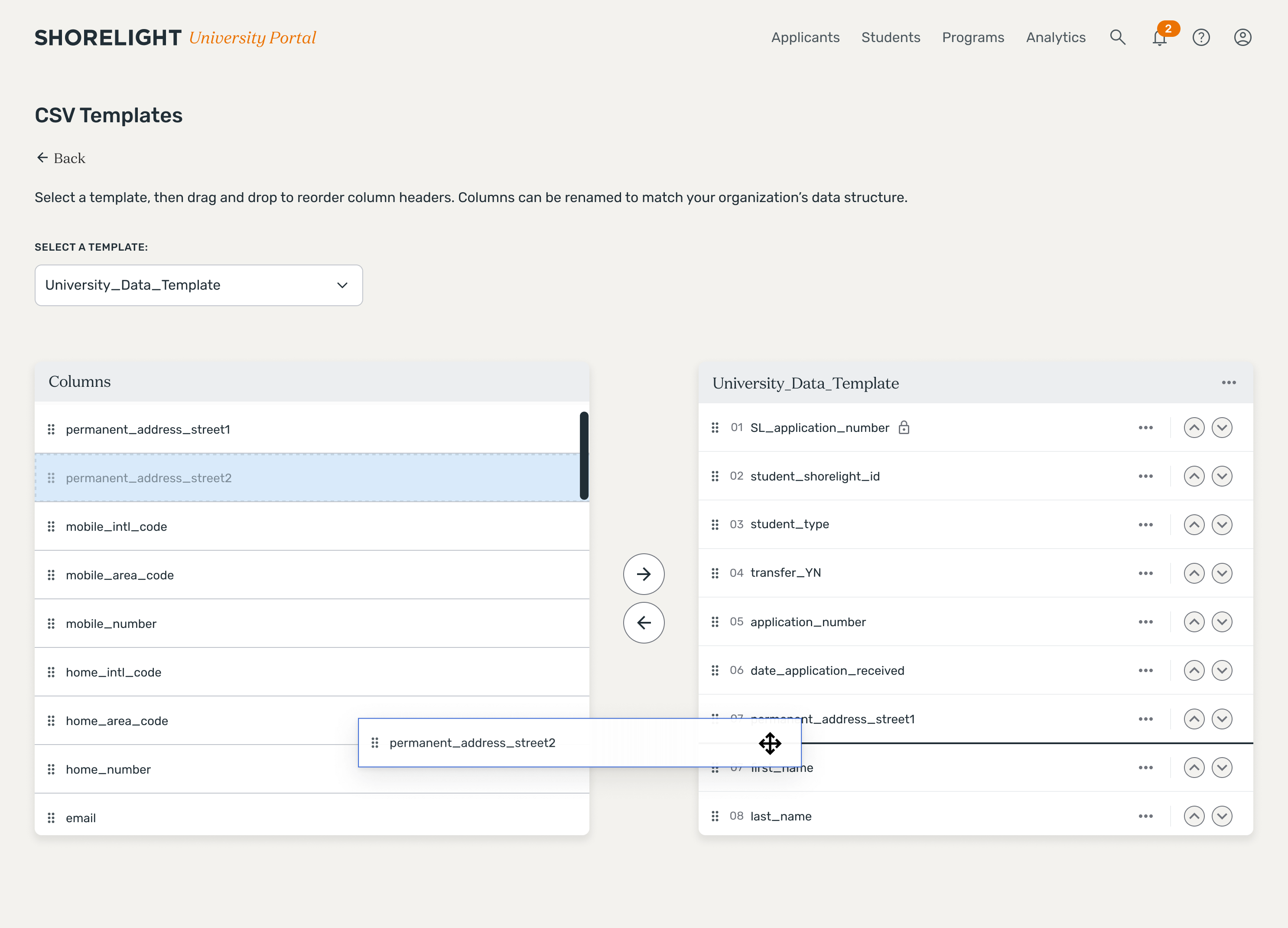 CSV Template Builder